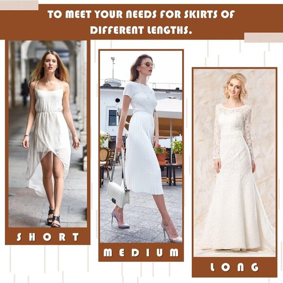 3 Pieces Half Slips for Women 3 Kinds of Length 19, 27, 35 Inch Slip Under Dress - Picture 7 of 7